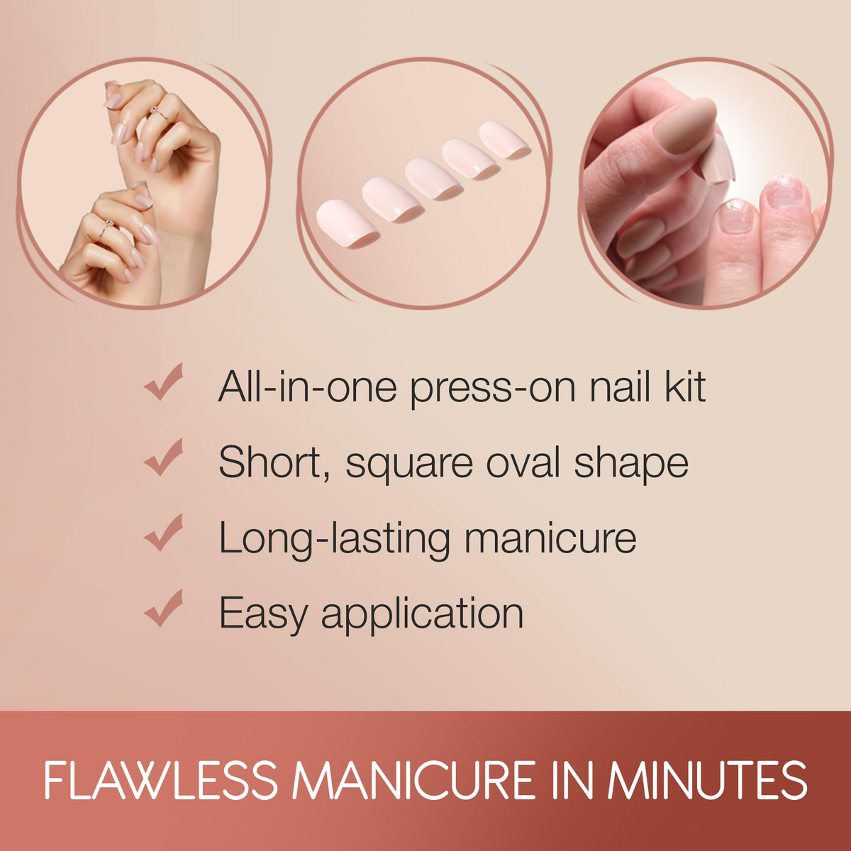 Ardell Uñas de Porcelana Naturales Fácil de Aplicar