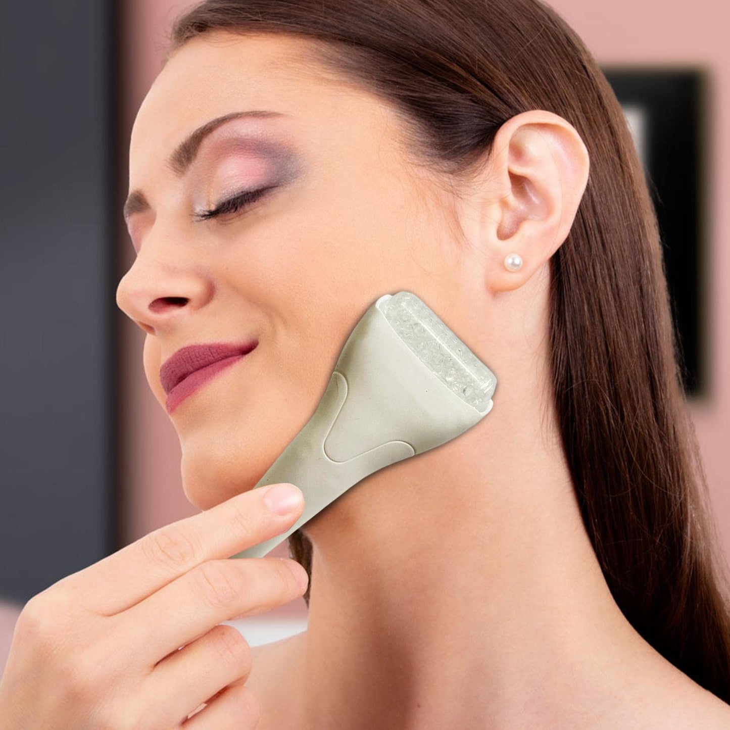 ZIYUAN Hielo Facial frío - Rodillo Facial Seguro y eficaz para congelador para rutinas Belleza diarias,Cool Ice Roller para Rostro, Hielo Facial, Reduce la hinchazón y el