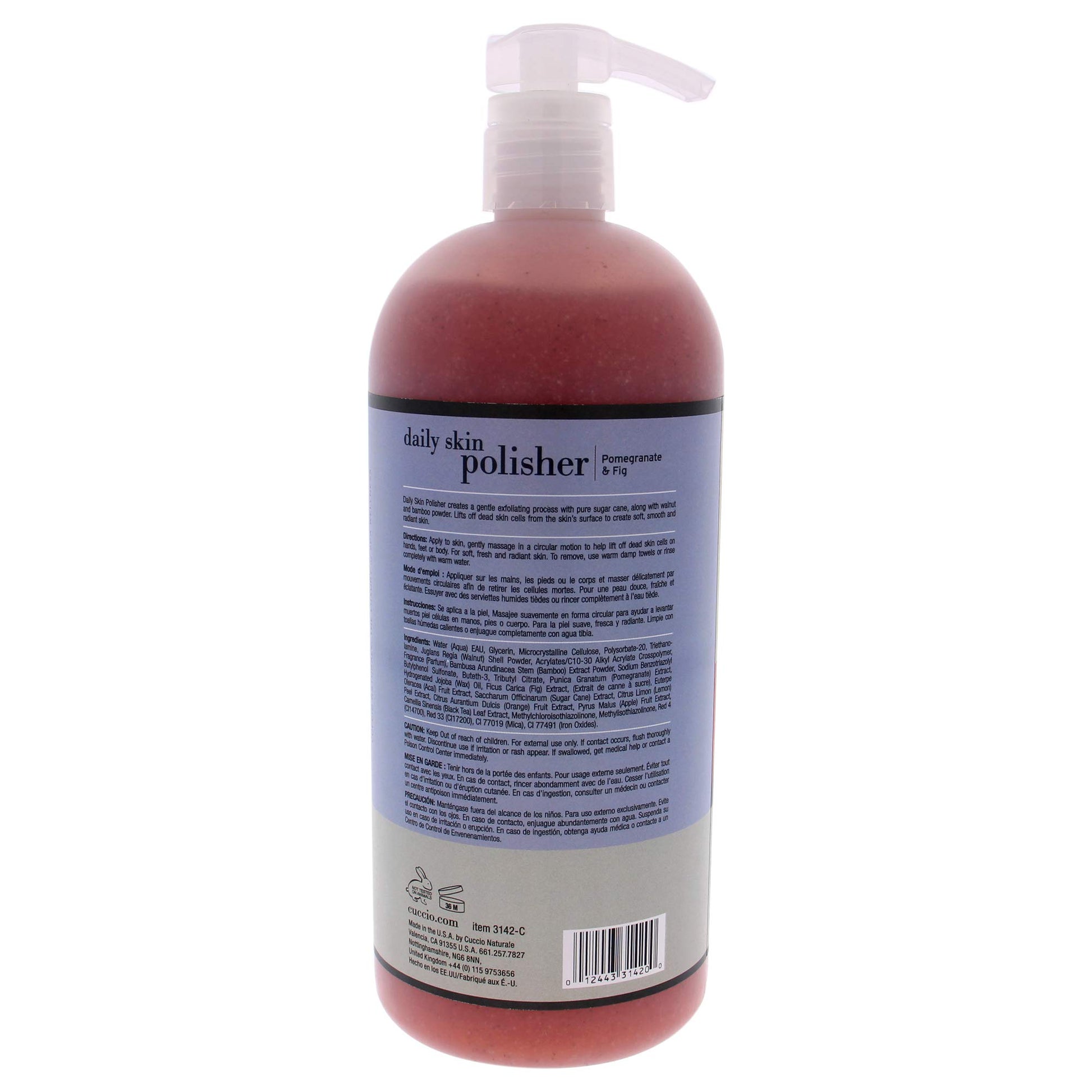 Cuccio Naturale Daily Skin Body Polisher - Soothes And Softens - Gentle Exfoliation Process - Lifts Dead Cells From Surface - Smooth And Radiant Results - Pomegranate And Fig - 946 ML Scrub