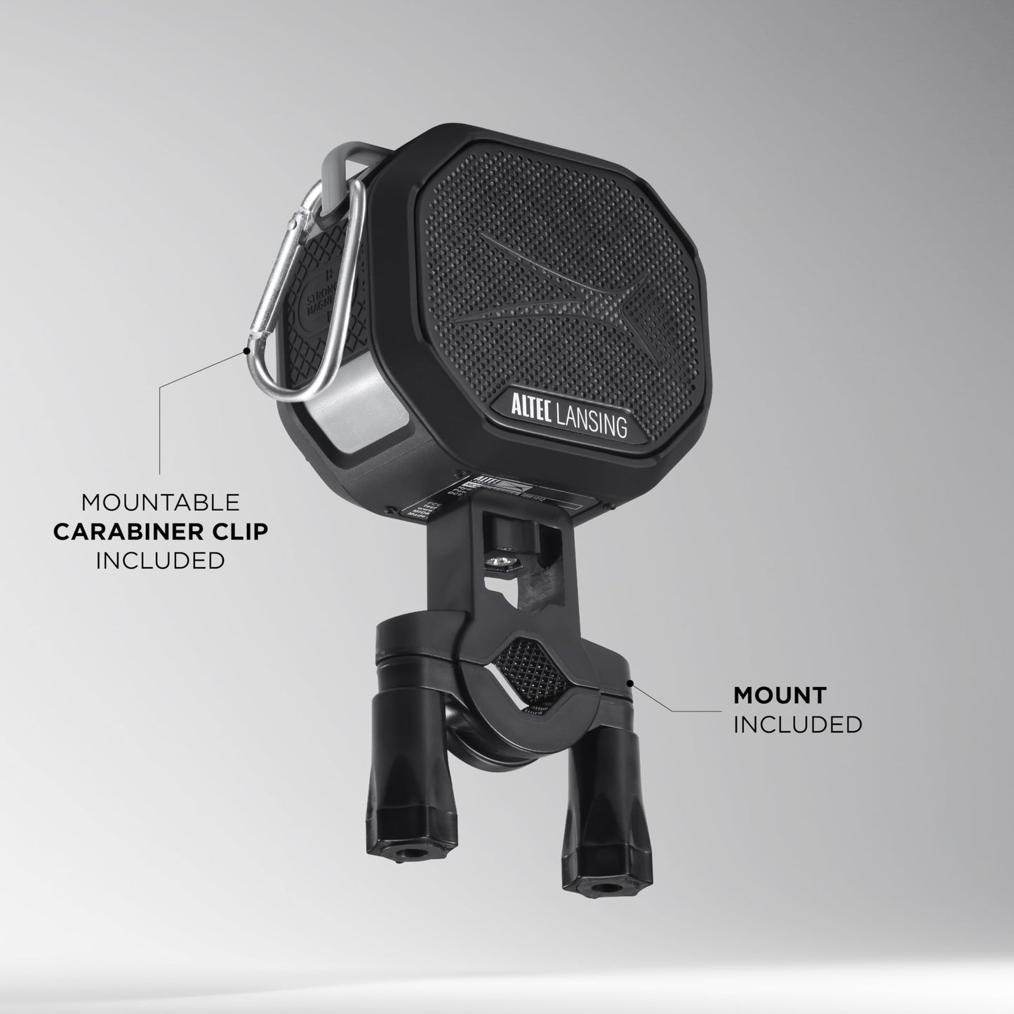 Altec Lansing HYDRATREK - Altavoz magnético Bluetooth, Impermeable IP67, Altavoz portátil, emparejamiento inalámbrico Verdadero, Carga rápida USB-C, batería de 3.7 V 400 mAh, Asistente de Voz,