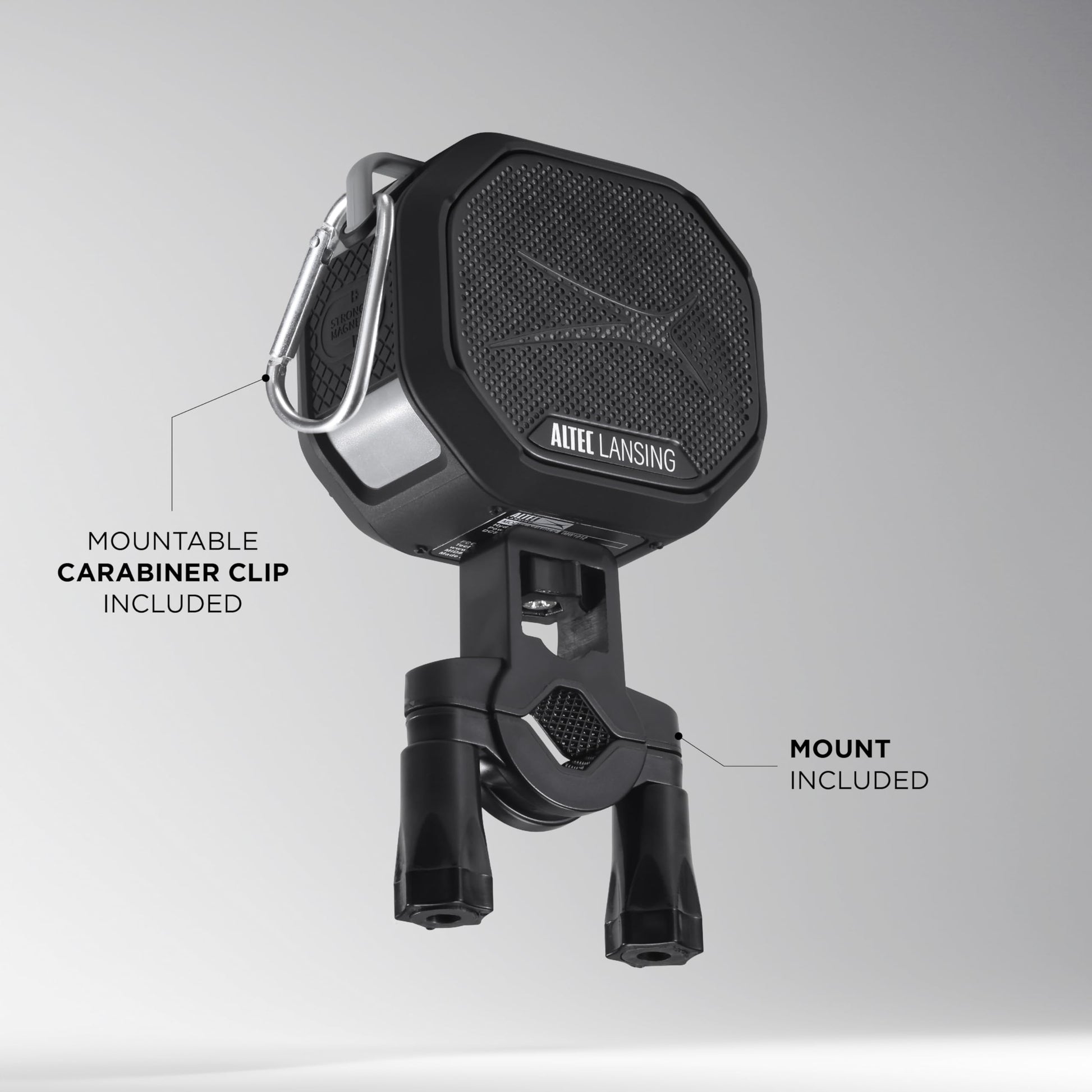 Altec Lansing HYDRATREK - Altavoz magnético Bluetooth, Impermeable IP67, Altavoz portátil, emparejamiento inalámbrico Verdadero, Carga rápida USB-C, batería de 3.7 V 400 mAh, Asistente de Voz,