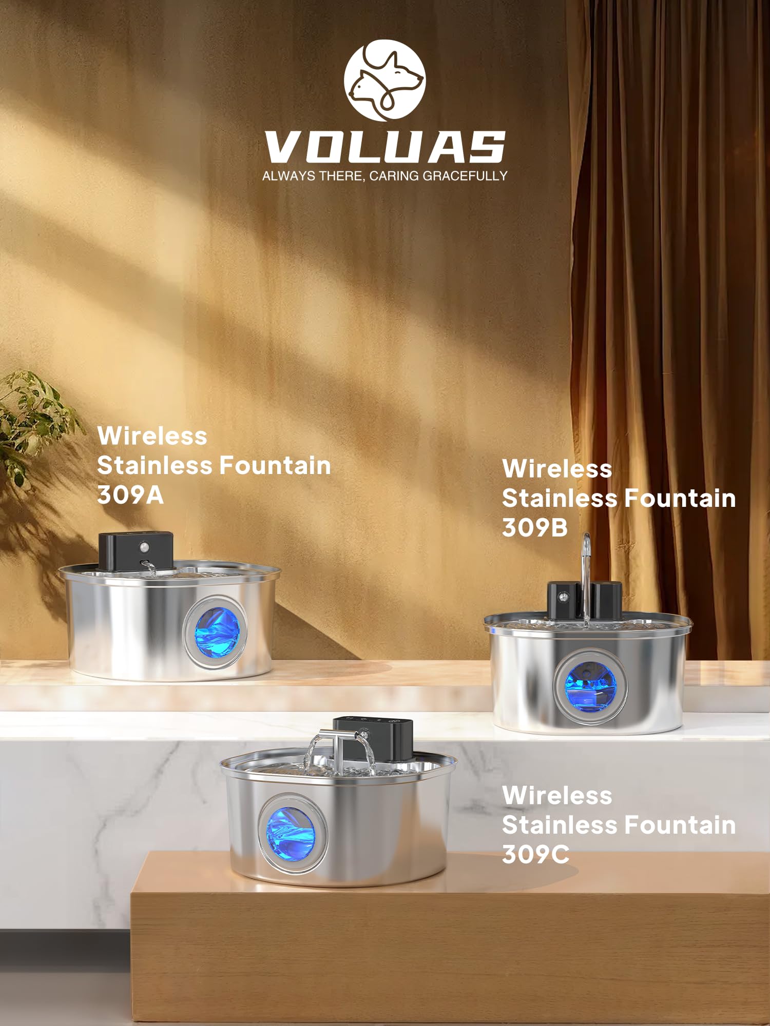 Filtros y esponjas de repuesto para fuente de agua para gatos 309A/309B/309C