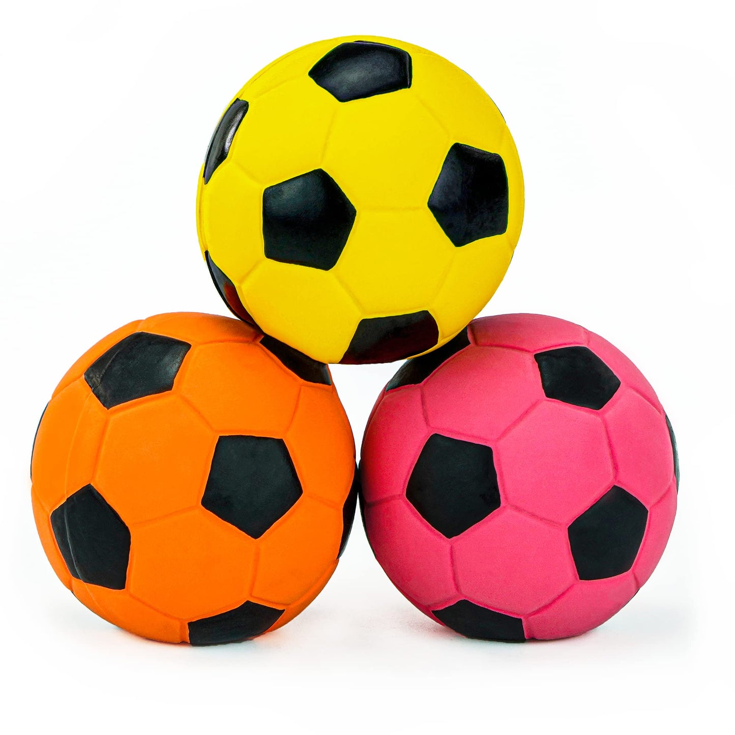 Chiwava 3 Piezas 2.7 '' Juguete para Perro Que Suenan de Látex Fútbol pequeño para Perrito Masticar el Tiro de la Bola del Lanzamiento de la Bola