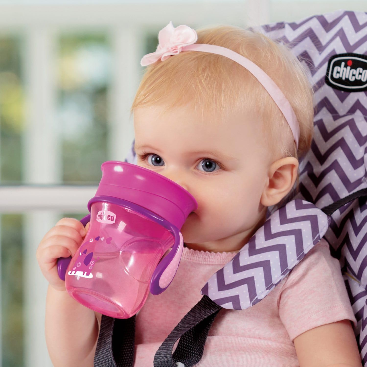 CHICCO, Vaso Entrenador Perfect Cup 360, 12m+, Color Rosa