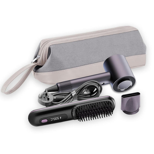 Funda De Viaje,Hair Tools Bolsa De Viaje,Compatible Con Dyson Airwrap/Shark Flexstyle,Adecuado Para Secadores De Pelo, Peines, Planchas De Pelo Y Bolsas De Cosméticos Multifuncionales. (Gris claro)