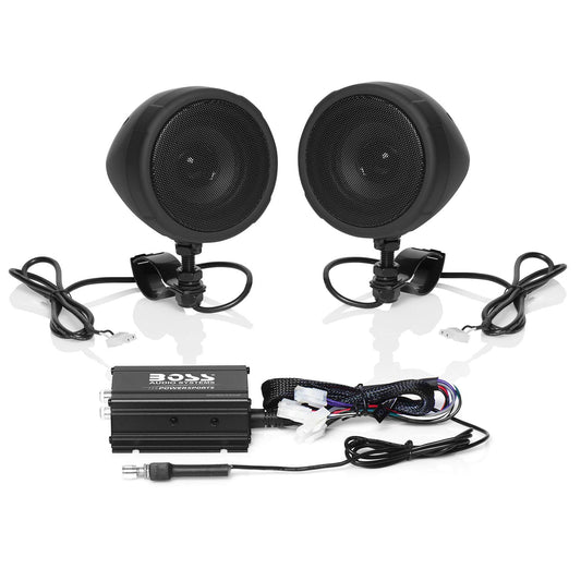 BOSS Audio MCBK420B Bluetooth Enabled Motorcycle/UTV Speaker and Amplifier System, 3" Waterproof