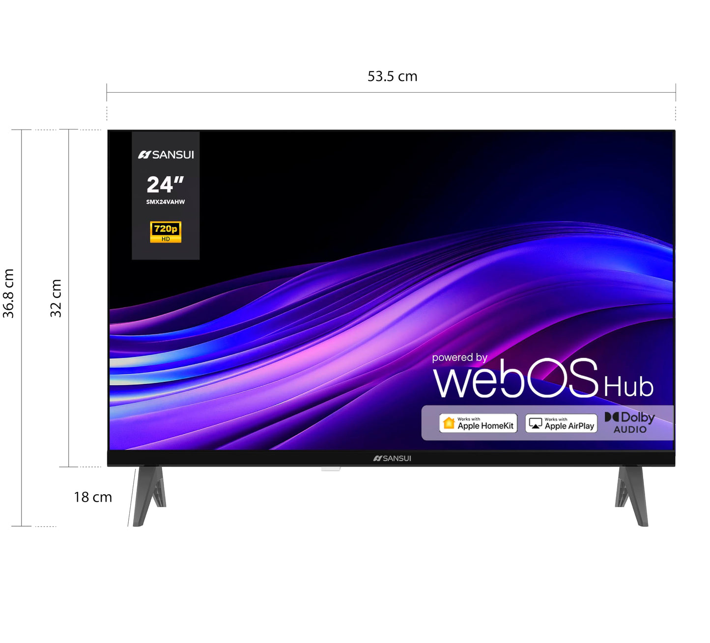 TV HD Smart SANSUI Blanca Sistema Operativo WebOS Series 2024