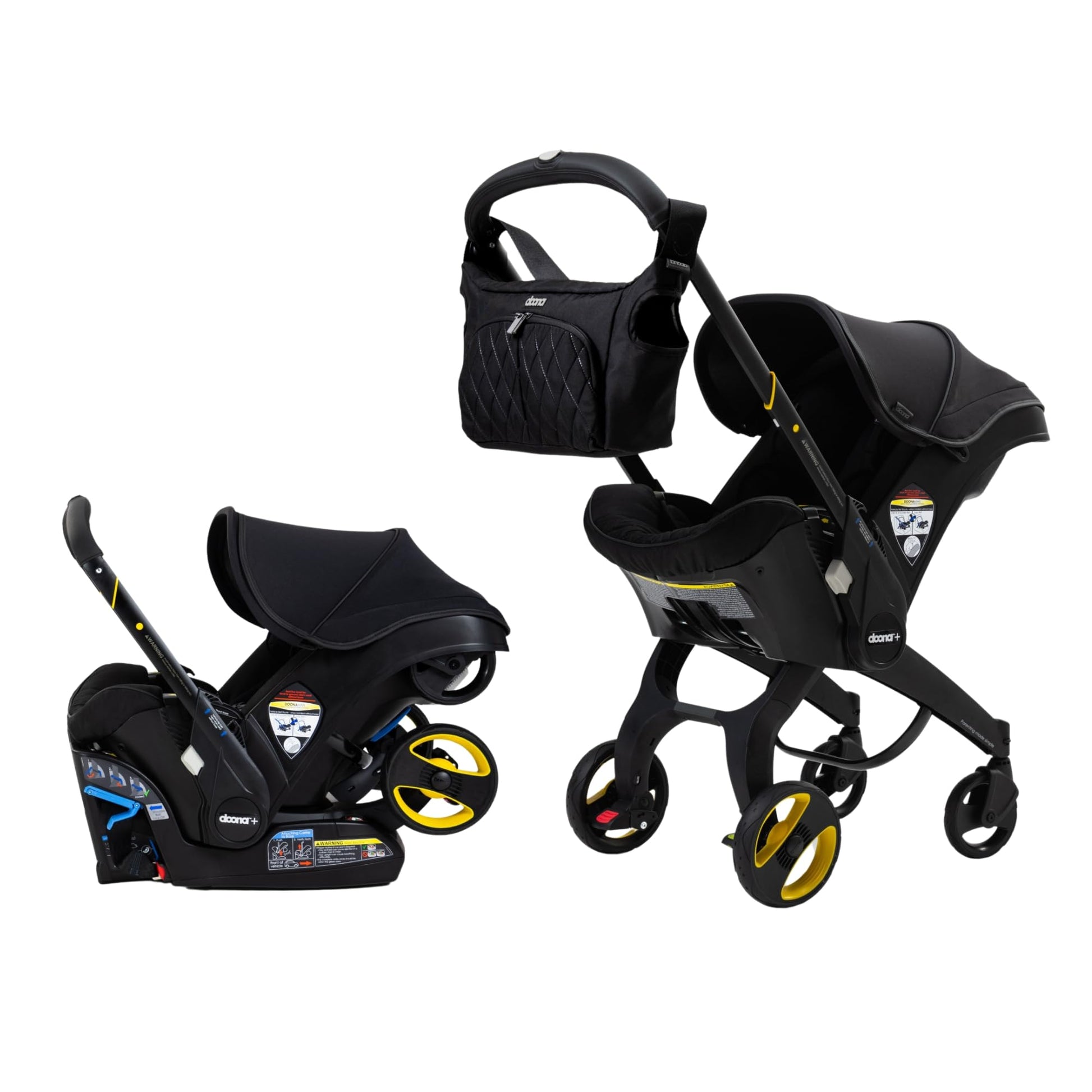 Autoasiento y Carriola Doona MIDNIGHT Edición Especial orientado hacia atrás con pasador, útil y práctico para Niño