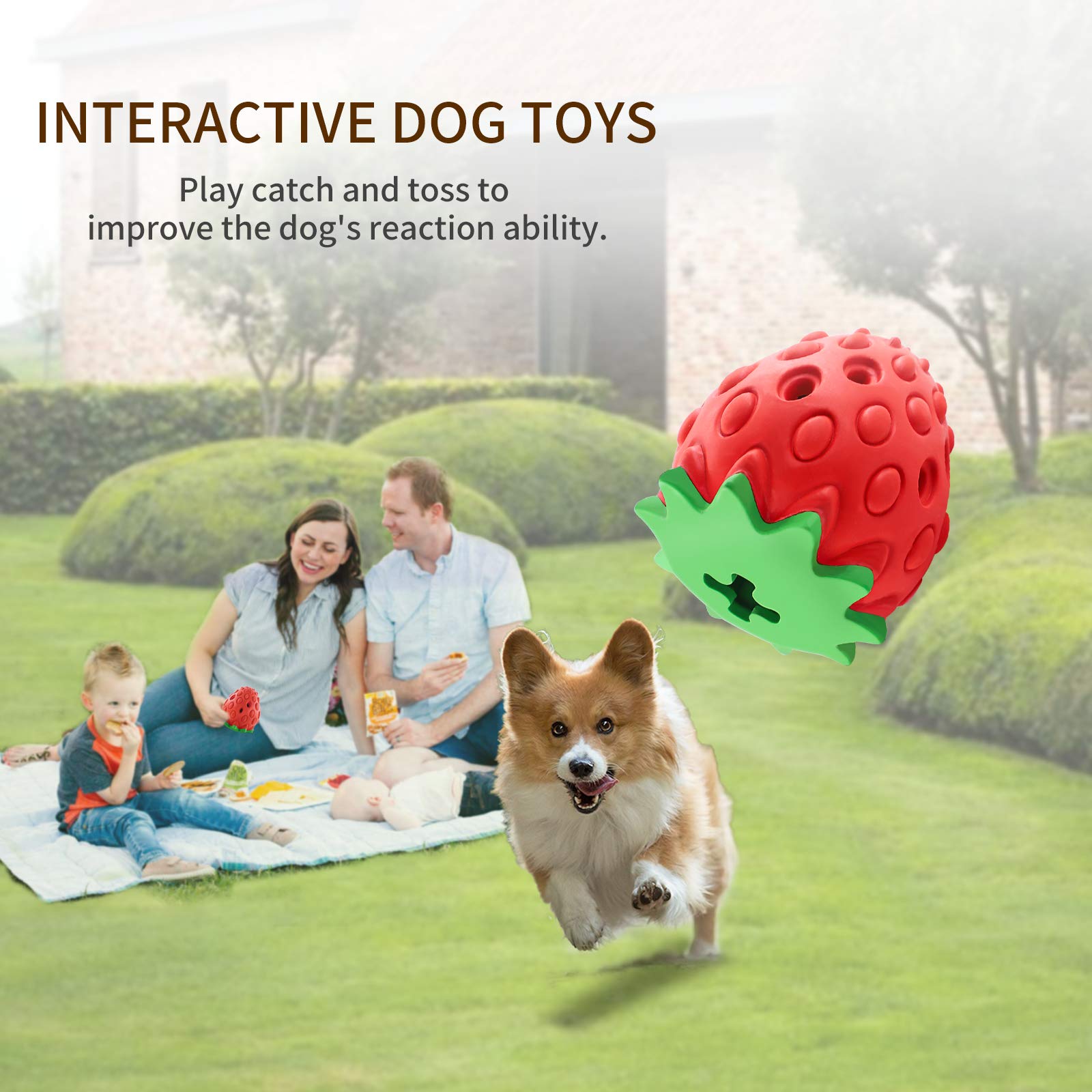Juguetes para Perros Askhald Fresa Masticables Interactivos para Masticadores Agresivos