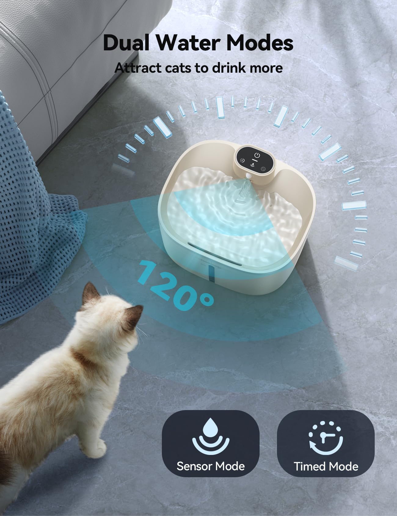Fuente de Agua Inalámbrica FEELNEEDY para Gatos 4L con Sensor de Movimiento, Ultra Silenciosa