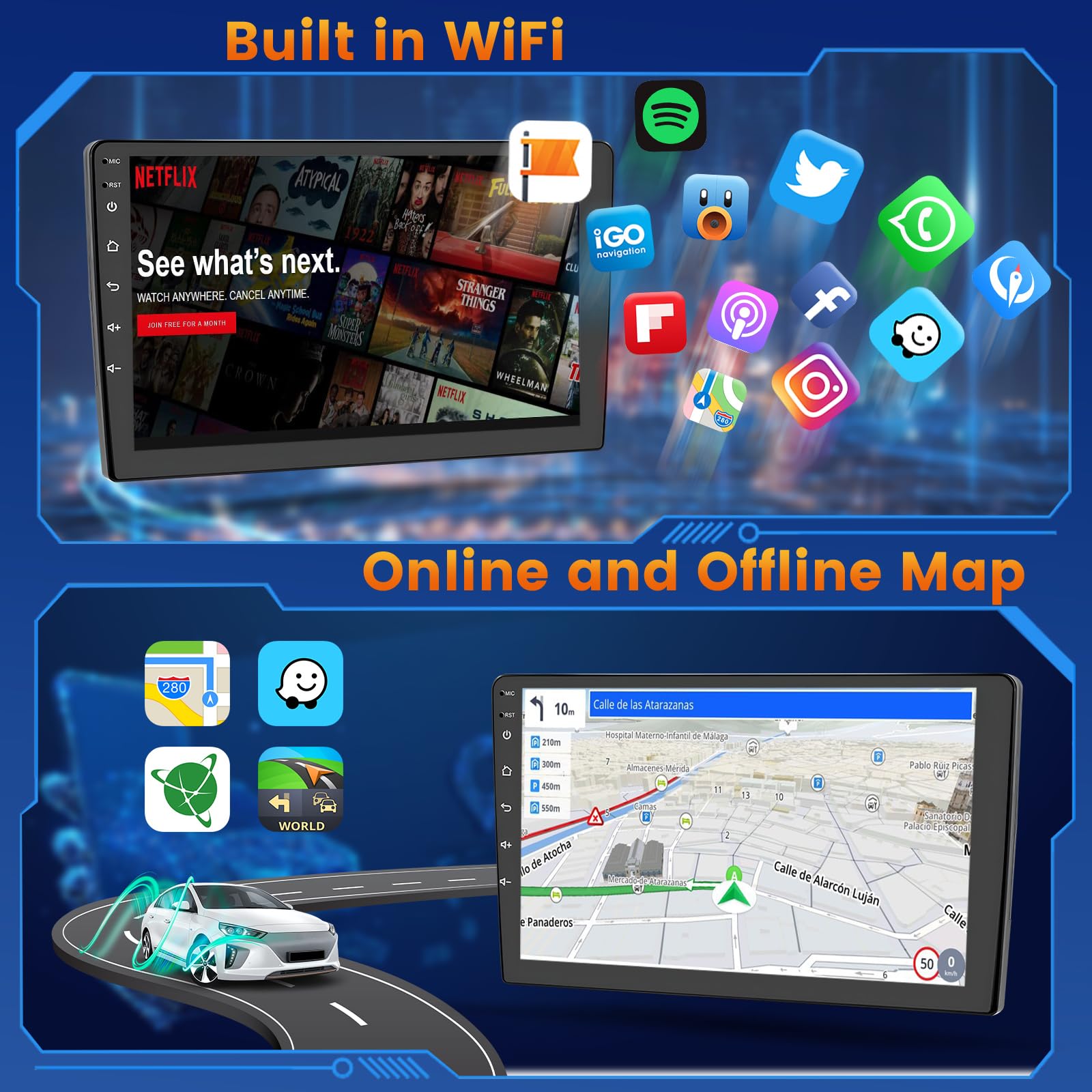 Inefala [2G+64G] Android 15 estéreo de coche para Subaru Forester 2013 2014 2015 2016 2017 con inalámbrico Carplay/Android Auto, visualización táctil HD de 9 pulgadas para Forester con WiFi GPS
