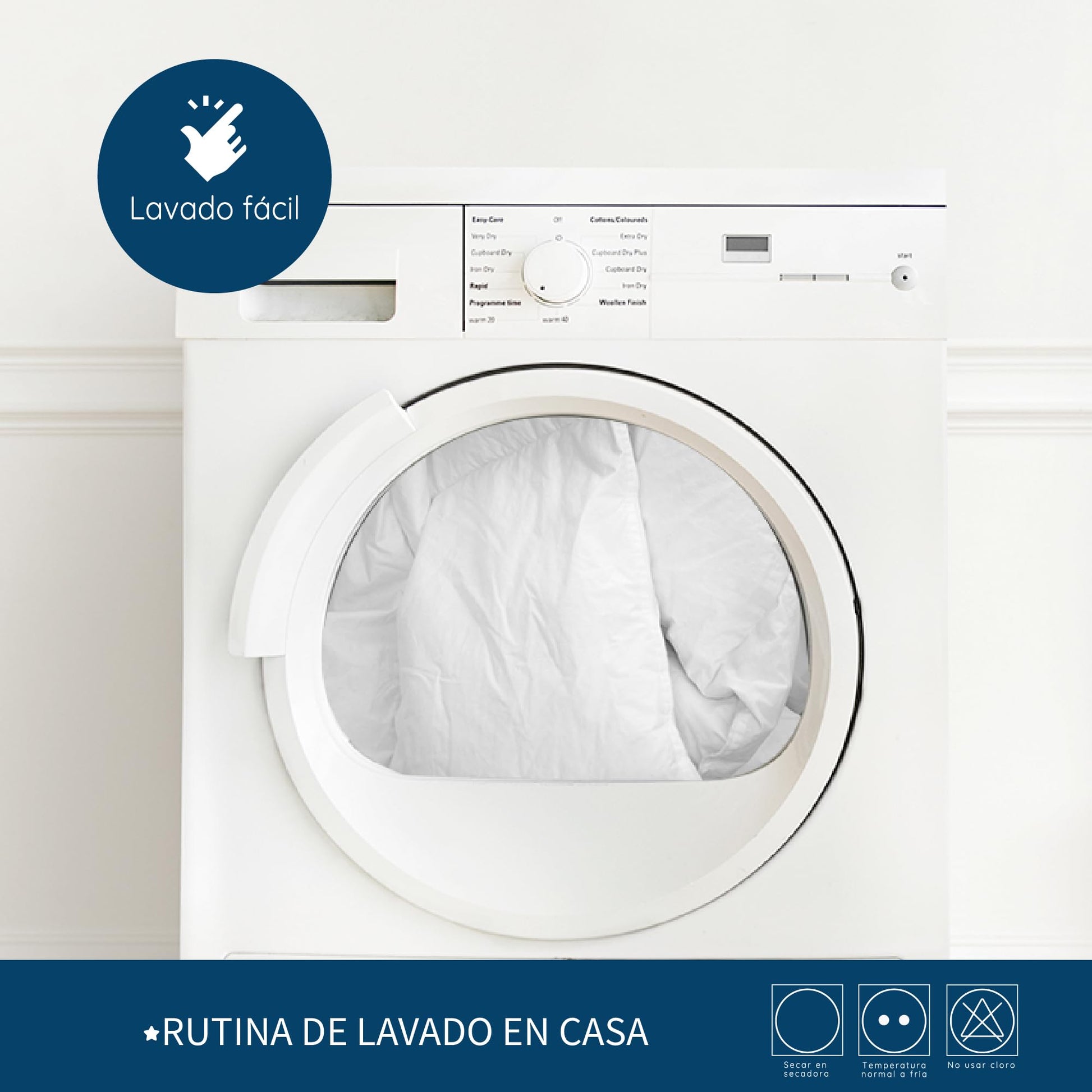 Almohadas TESSO HOME Blancas Hipoalergénicas Down Alternative Frimeza Media Lavables Pack de 4