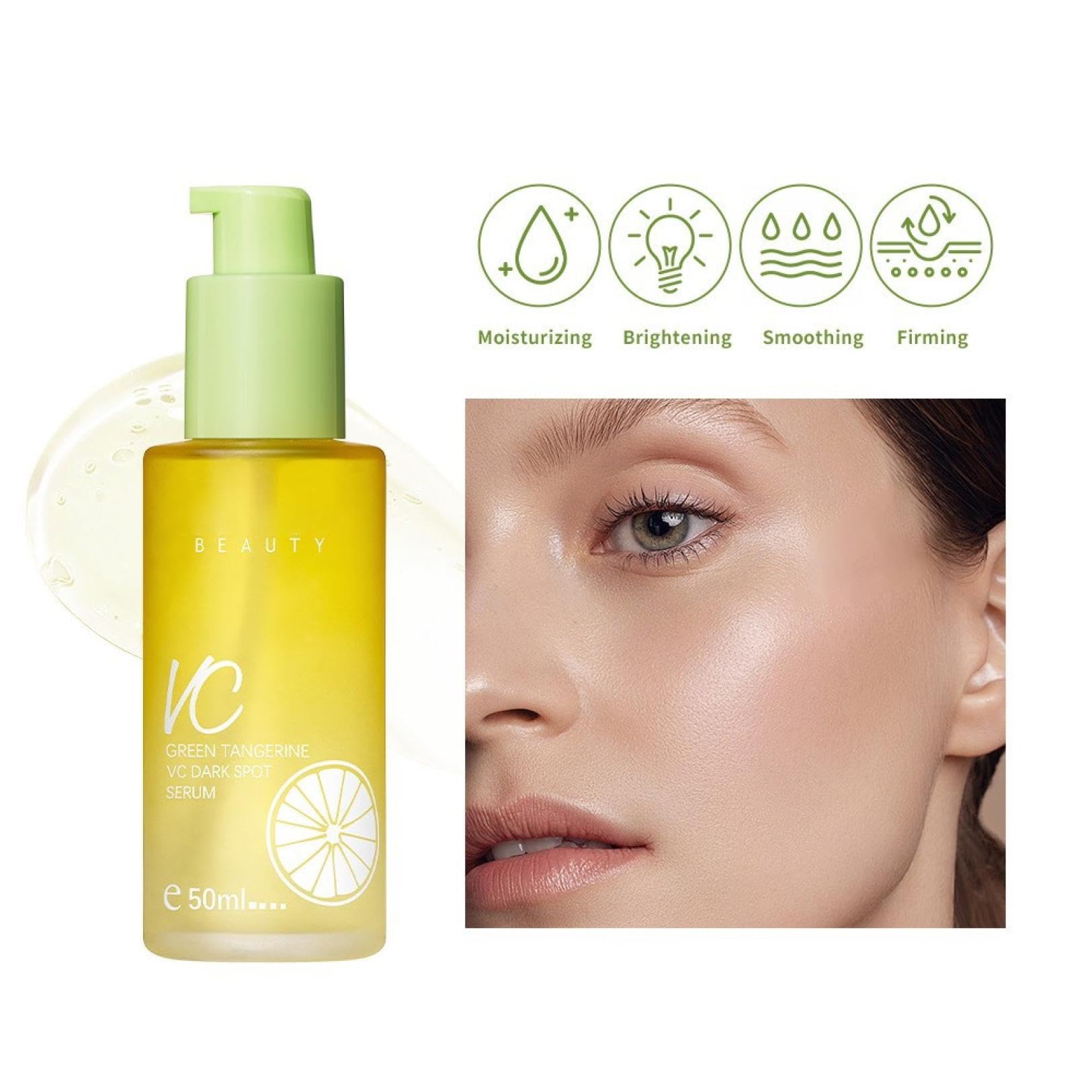 Suero Antioxidante Vitamina C Green Tangerine para Aclarar Manchas y Hidratar la Piel - 2 Piezas 50ml - Serum Facial Todo Tipo de Piel.