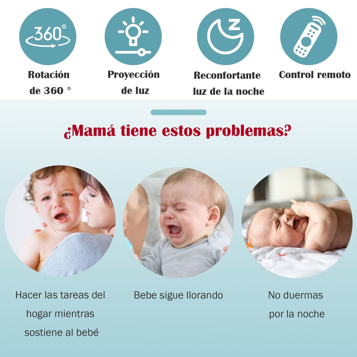 Juguetes para Cuna de Bebe Musical,Móvil para Bebé Giratoria 360° con Proyección y Mando A Distancia,decoración de cama para recién nacidos,Regalo para Recién Nacidos