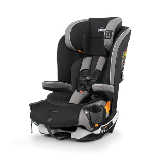 Chicco MyFit® Arnés con cierre + asiento de coche elevador, arnés de 5 puntos y asiento elevador de respaldo alto, tela con cierre y lavado, para niños de 25 a 100 libras. | Nightfall/Black