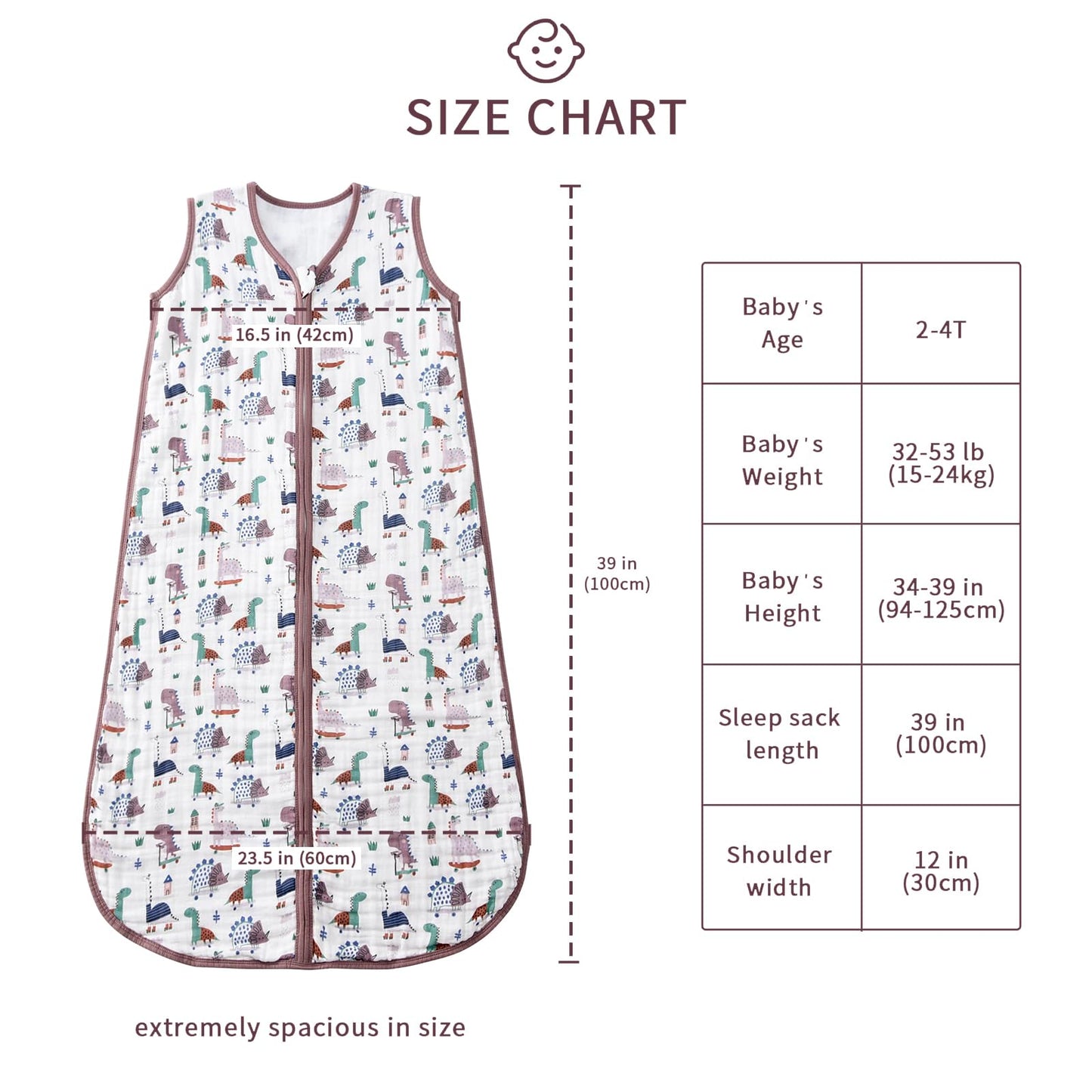 TADO MUSLIN - Saco de dormir para bebé de 2 a 4 T, manta portátil para bebé, 100% algodón orgánico, 0.5 TOG, saco de dormir para niños pequeños, cierre de 2 vías, suave, 4 capas, 2T, 3T, 4T,