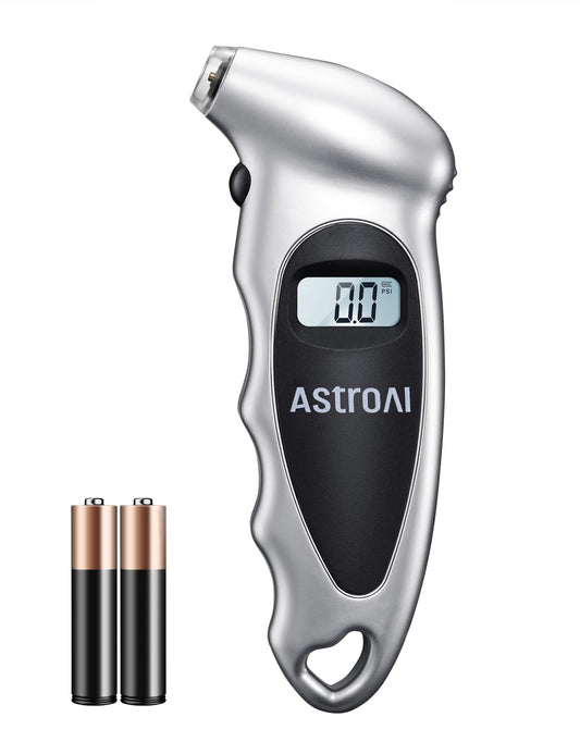 AstroAI - Medidor de presión digital de neumáticos con batería AAA reemplazable, 150 PSI, 4 ajustes de relleno para coche, camión, bicicleta, retroiluminada, LCD, antideslizante, accesorios de coche,