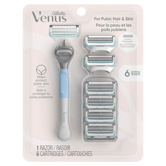 Afeitadora Gillette Rosa con 6 Recambios para Mujer