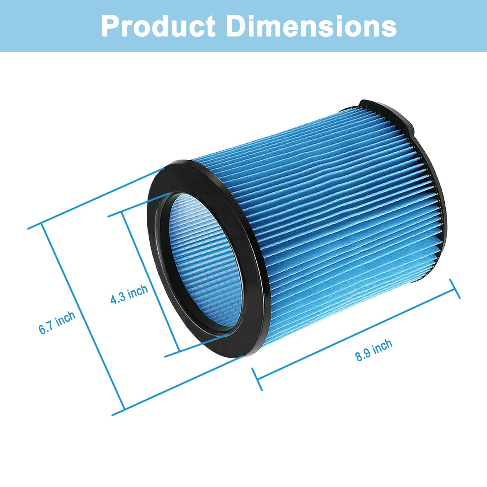 Filtros de Repuesto Ridgid para WD5500 WD0671 WD6425 Paquete de 2