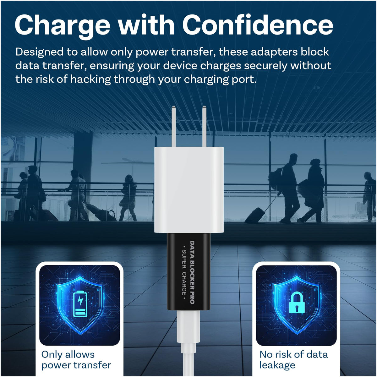 Bloqueador de Datos USB MMOBIEL Negro con Protección Contra Juice Jacking