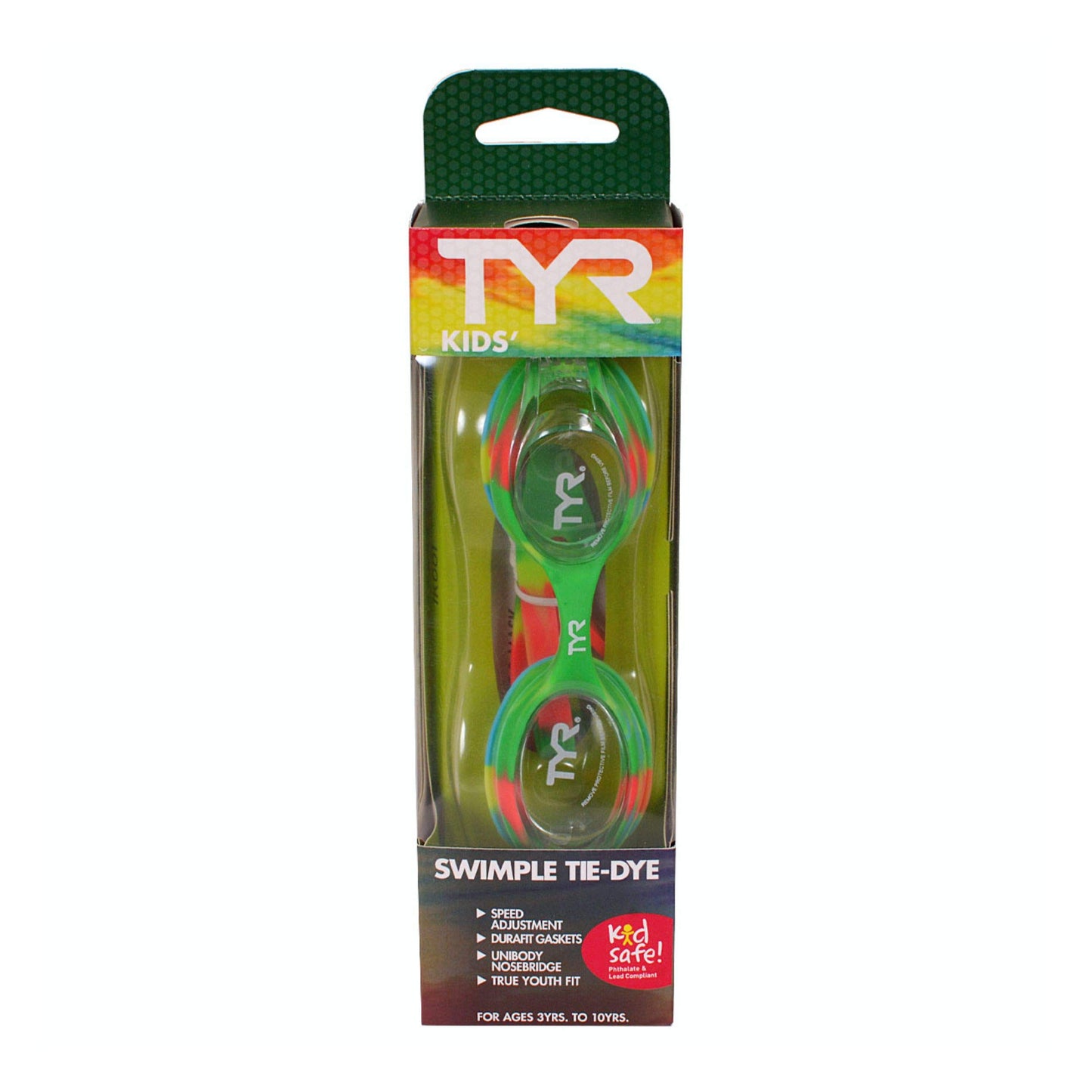 Anteojos TYR Swimple Tie Dye verde naranja para Jóvenes