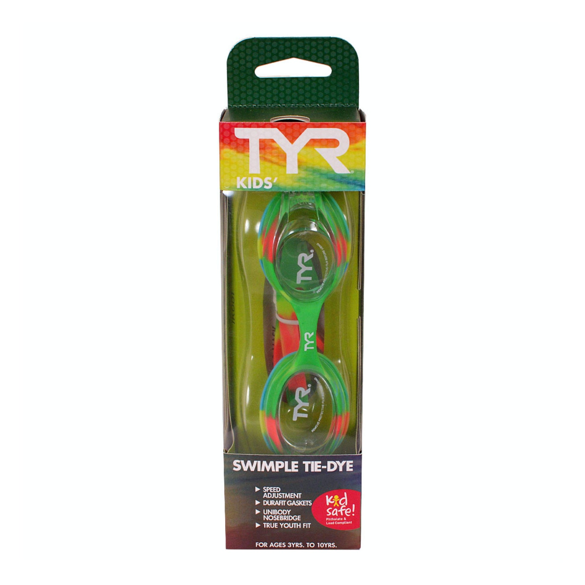 Anteojos TYR Swimple Tie Dye verde naranja para Jóvenes