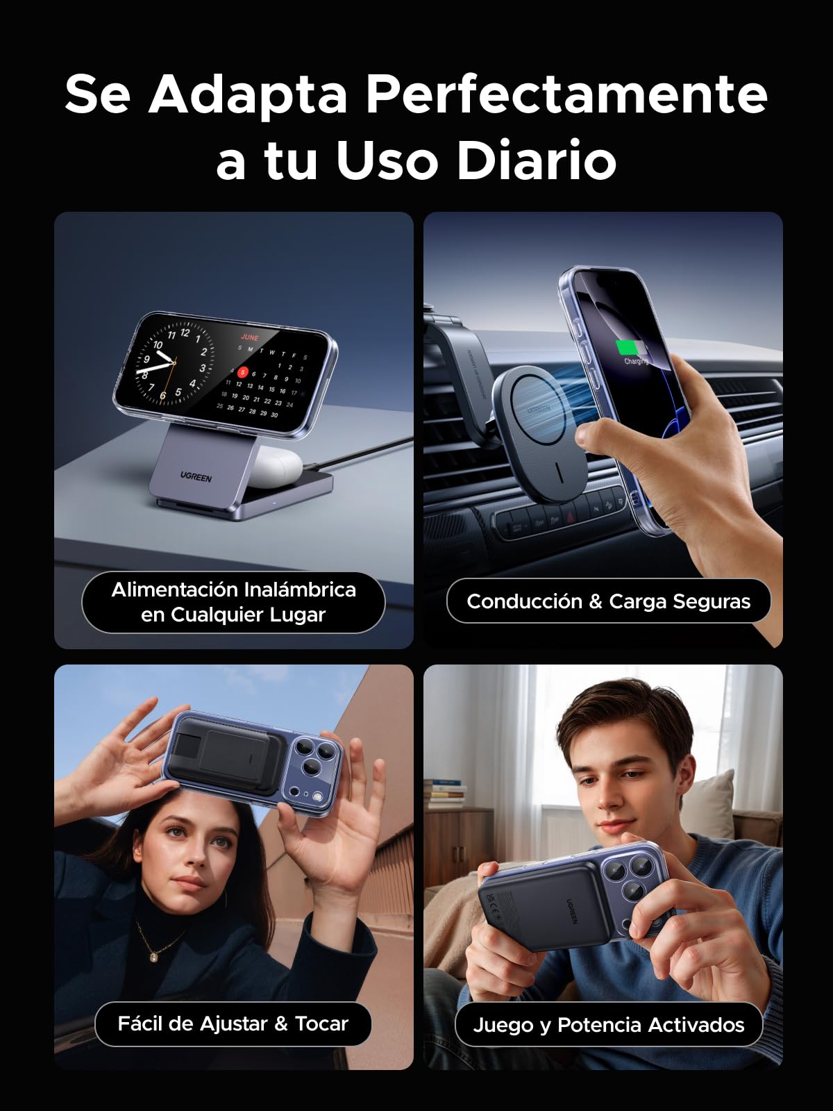 UGREEN Funda Magnética para iPhone Air, MagSafe Case Antidesgaste, Anti-Amarillo con Protección de la Lente y contra Caídas, Antigolpes Respaldo Transparente, Carcasa 6.5 Pulgadas