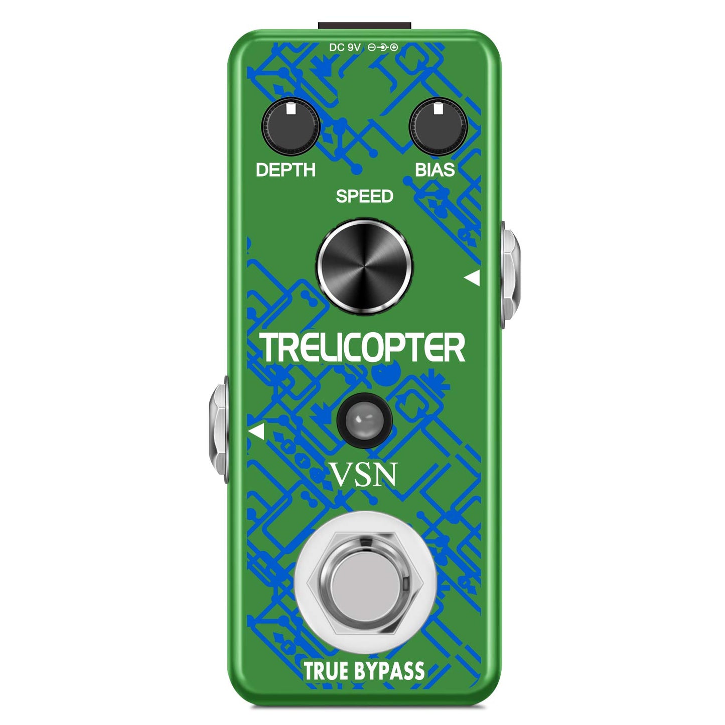 VSN Guitar Tremolo Effect Pedal of Classic Trelicopter Effects Tremolo Pedals for Electric Guitar Effect True Bypass