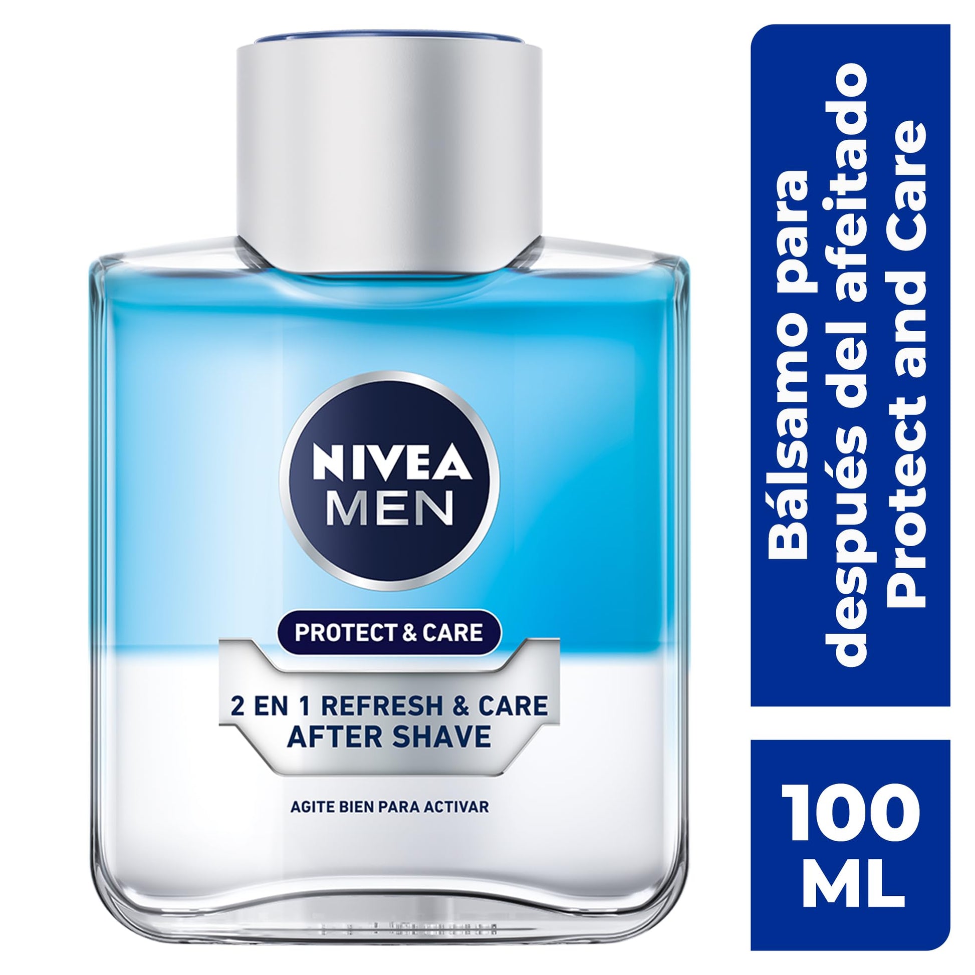 NIVEA MEN After Shave Loción Refrescante Después De Afeitar Protect & Care (100 ml) con Pro Vitamina B5 y Mentól previene la resequedad de la piel, sensación de frescura y fragancia masculina