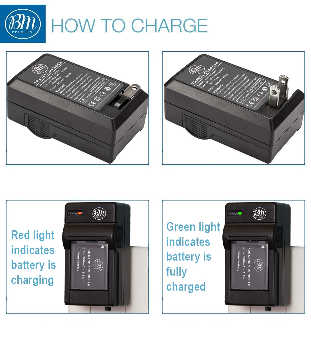 BM Premium 2 Pack Of NB-11L Batteries & Battery Charger Kit for Canon PowerShot Elph 110, Elph 130, Elph 135 IS, Elph 140 IS, Elph 150 IS, Elph 160, Elph 170 IS, Elph 320 HS, Elph 340 HS, Elph 350 HS, A2300 IS, A2400 IS, A2600 IS, A3400 IS, A4000 IS, SX40