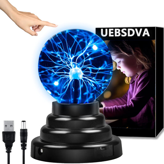 Bola Magica Sensible al Tacto Estilo USB, Lámpara de Luz Interacticve de Plasma de 3 Pulgadas, Se Puede Utilizar Para Decoración Fiestas, Accesorios Mágicos, Decoración de Dormitorio, Regalo (Blu-ray)