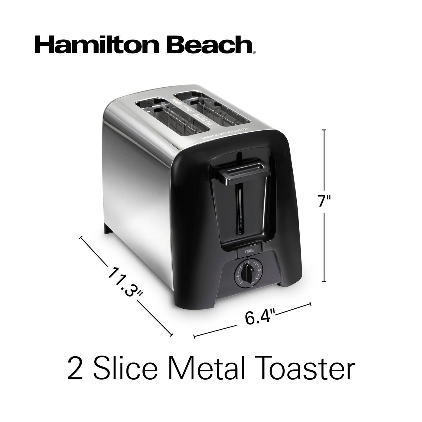 Hamilton Beach 22614Z Tostador, color Negro con Plata