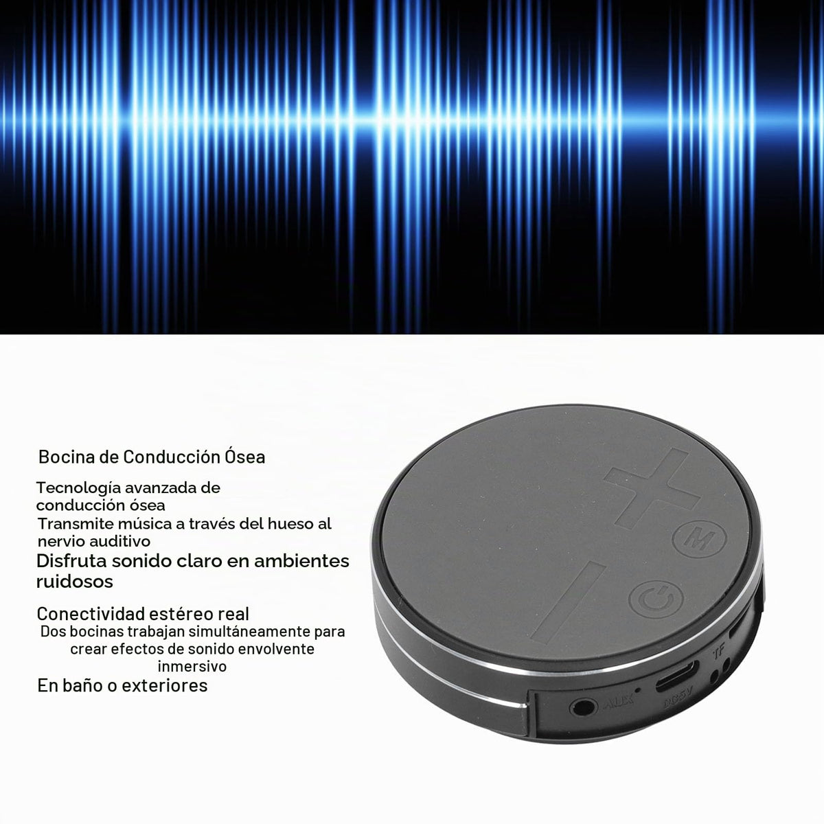 Altavoz de Conducción ósea LICAEVEY Negro Portátil a Prueba de Agua para Viajes en Casa