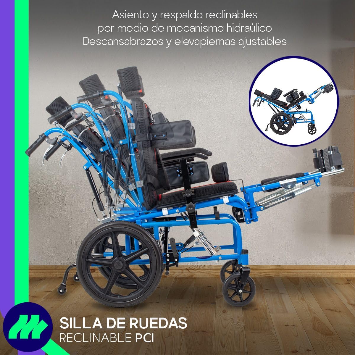 Silla de Ruedas Medical Store Roja Negra Acero Resistente para Adulto con Eleva Piernas Desmontables y Descansabrazos Ajustable para Parálisis Cerebral de Lujo
