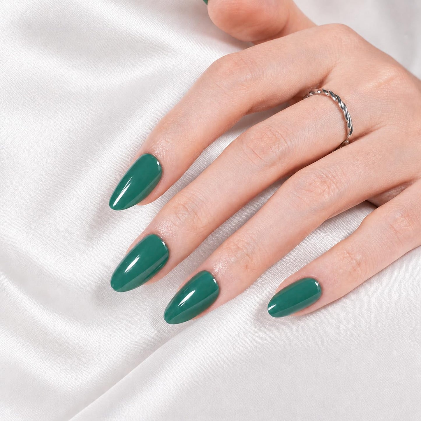 SXC Uñas postizas de la marca Cosmetics | Serie X1, almendra corta (026 Esmalte Esmeralda)