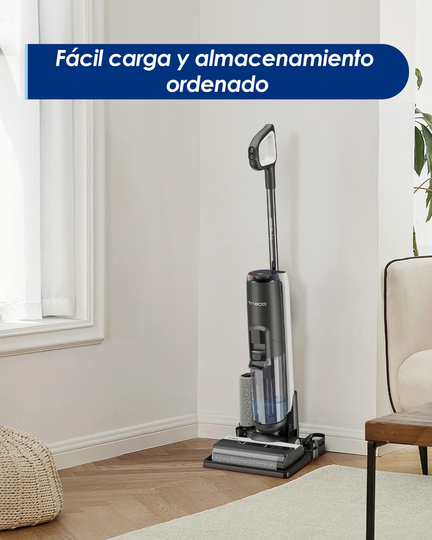 Aspiradora Escoba Inteligente Tineco Floor One S5 Blanca Sensor Inteligente inalámbrica para Suelos Seco y Húmedo Pantalla Digital