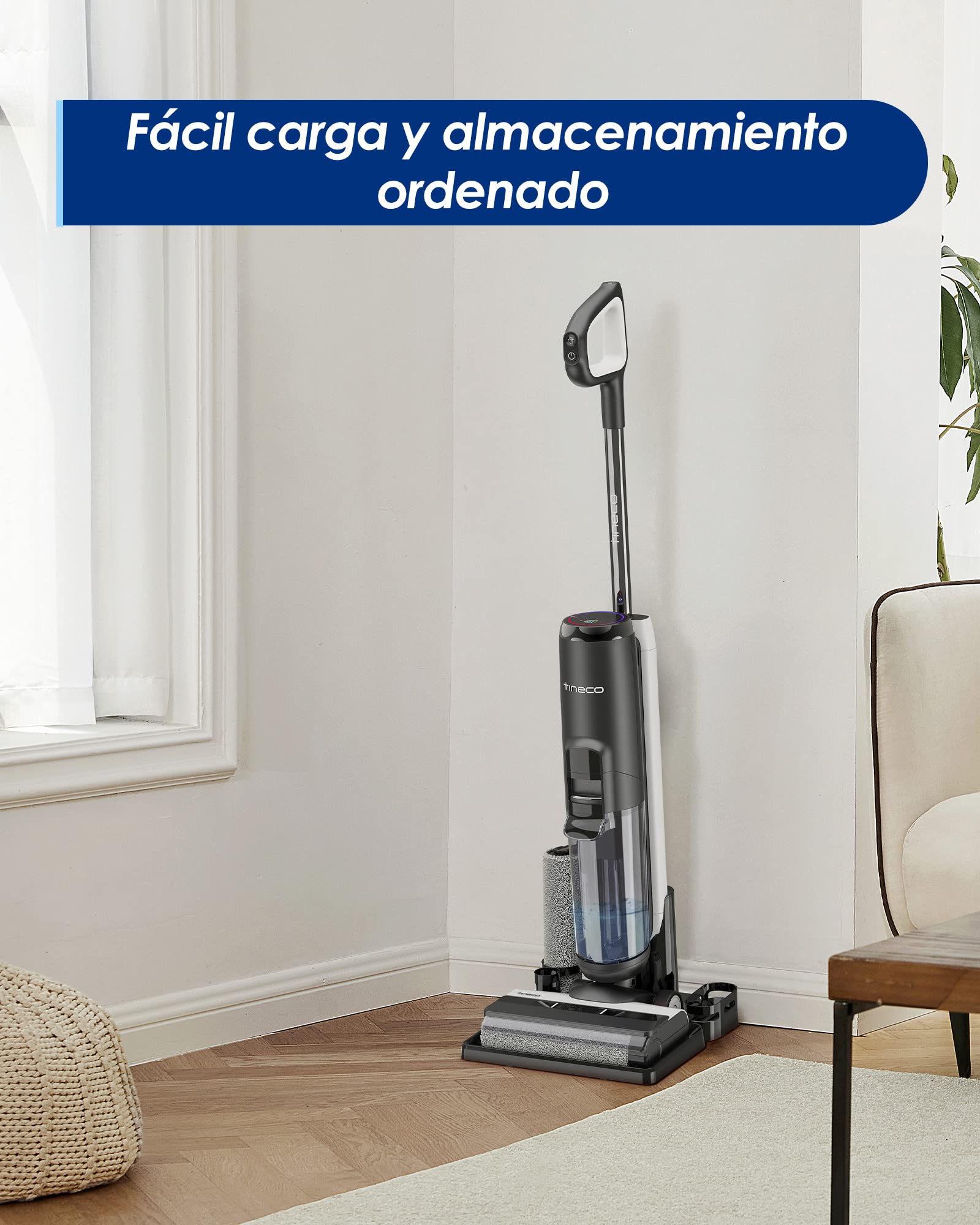 Aspiradora Escoba Inteligente Tineco Floor One S5 Blanca Sensor Inteligente inalámbrica para Suelos Seco y Húmedo Pantalla Digital