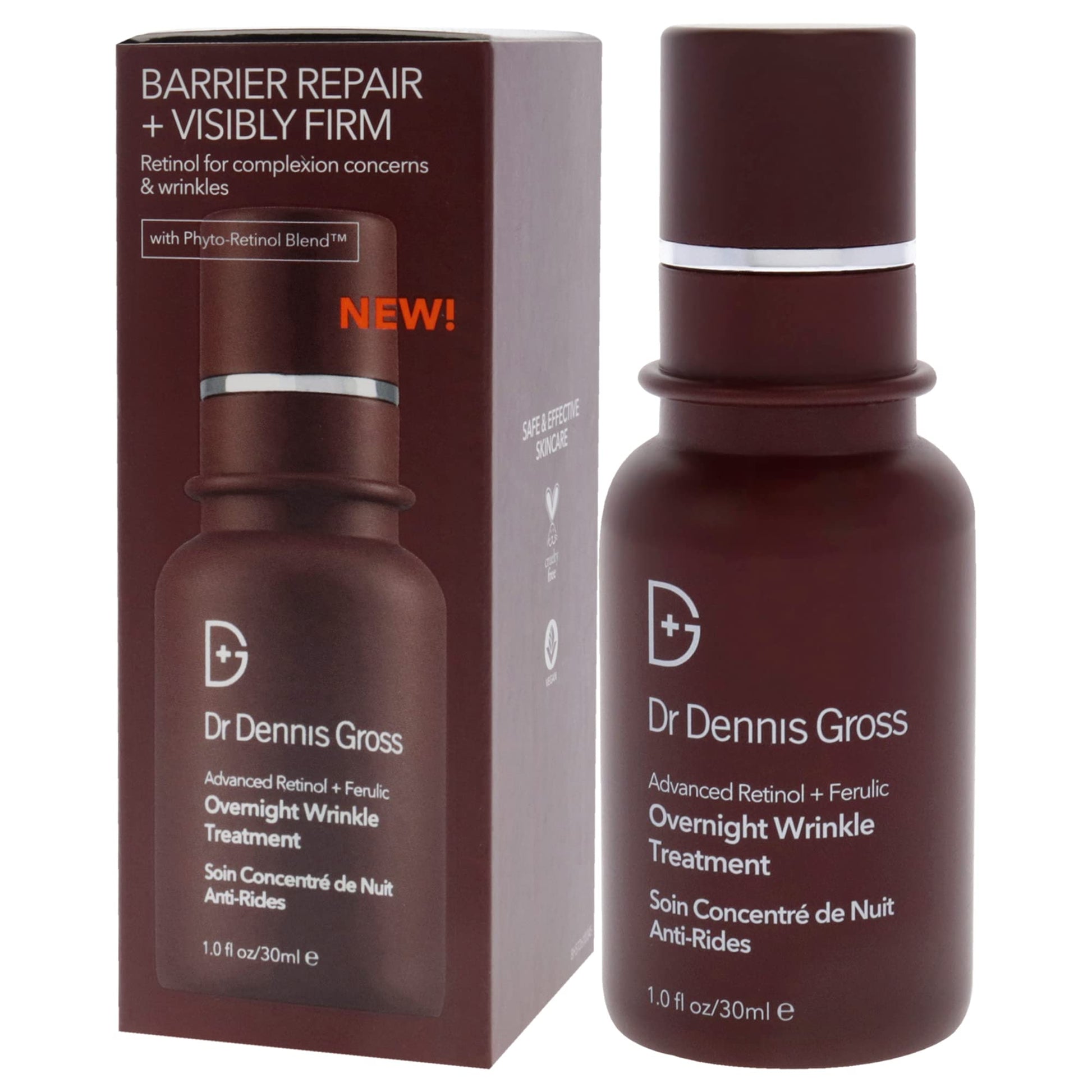 Dr. Dennis Gross Ferulic Plus Retinol Wrinkle Recovery Overnight Serum Unisex Serum 1 oz