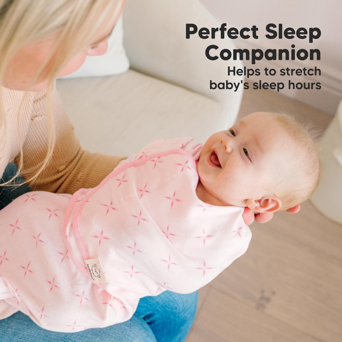 KeaBabies Sacos de Dormir para bebé con Cierre, Paquete de 3 pañales para recién Nacidos de 0 a 3 Meses, bebés, niñas, niños, Saco de Dormir Suave y Duradero, Manta de pañales fácil de Cambiar (Flor)