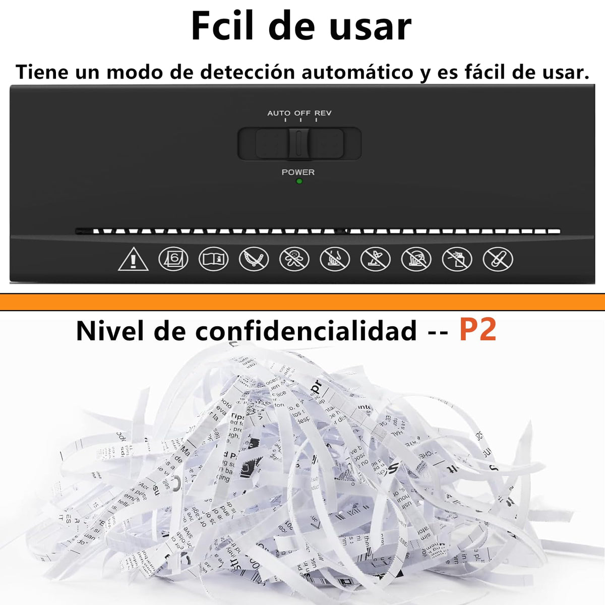 Trituradora de Papel IOWHDS Blanca con Diseño de Brazo Telescópico para Oficina en Casa