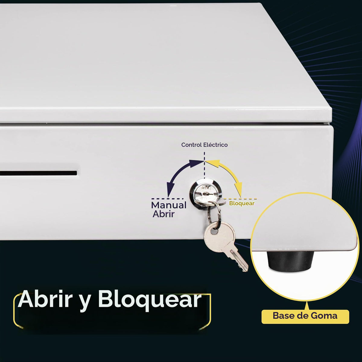 Cajón de Caja Registradora Volcora Negro con Bandeja de Efectivo y Compartimento Extraíble para Sistema POS