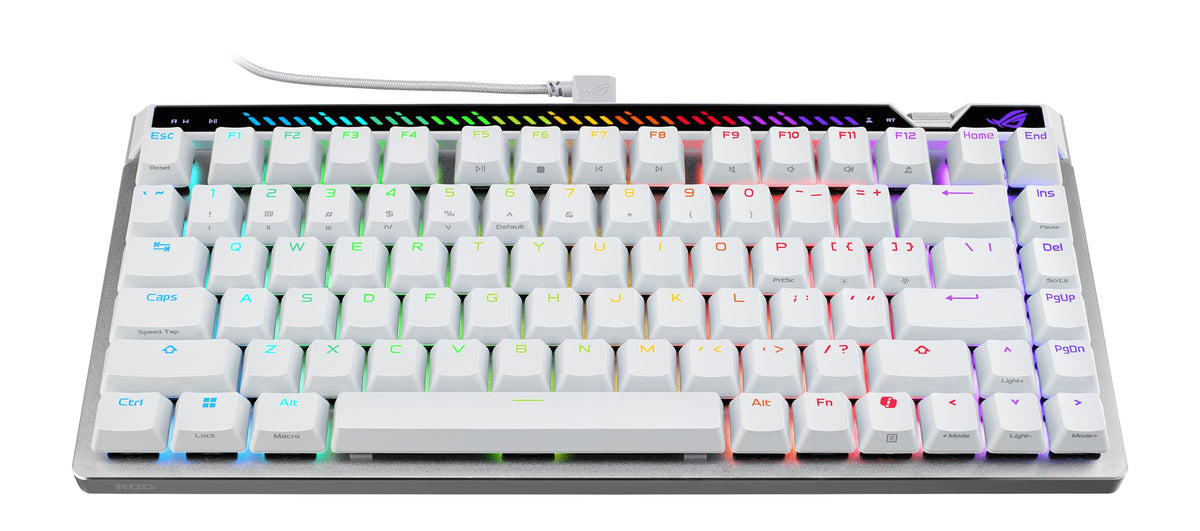 Teclado Analógico para Juegos ASUS ROG Falchion Ace 75 HE Blanco con Interruptor Magnético Intercambiable y Disparador Rápido