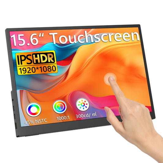 Monitor Portátil Táctil FHD IPS 15.6 Pulgadas 1080P HDR sRGB 100% con Soporte Ajustable HDMI USB C