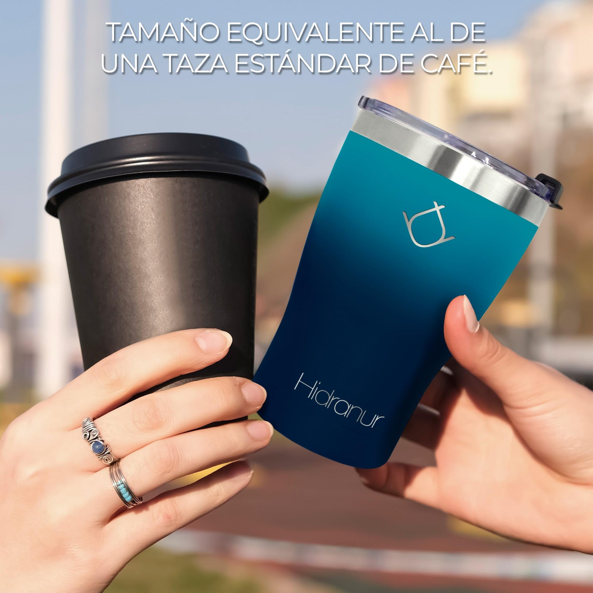 Hidranur Termo de Acero Inoxidable Doble Aislamiento Térmico, 12 Oz (354.882 ml), Termo para Café, Tapa Hermética Antifugas, Popote Incluido (Verde, 12 Oz (354.882 ml))