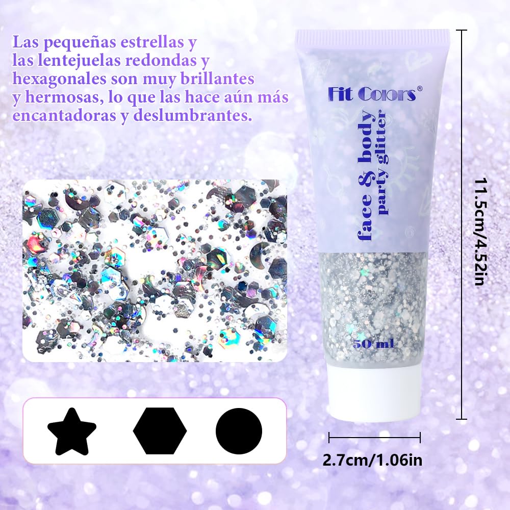 Gel Con Purpurina Para El Cuerpo Lentejuelas A Escala para Mujer,Piel brillo para el cuerpo - brillos para ojos, Uñas De Labios,Brillos Lentejuelas Purpurina Maquillaje Decorar Festival(05)