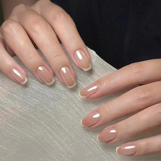 CLYHLTMZ Uñas postizas cuadradas cortas con diseño de San Valentín, 24 unidades, brillantes, con diseños blancos, cobertura total, acrílicas, reutilizables, con adhesivo, para mujer, tiras de gel.