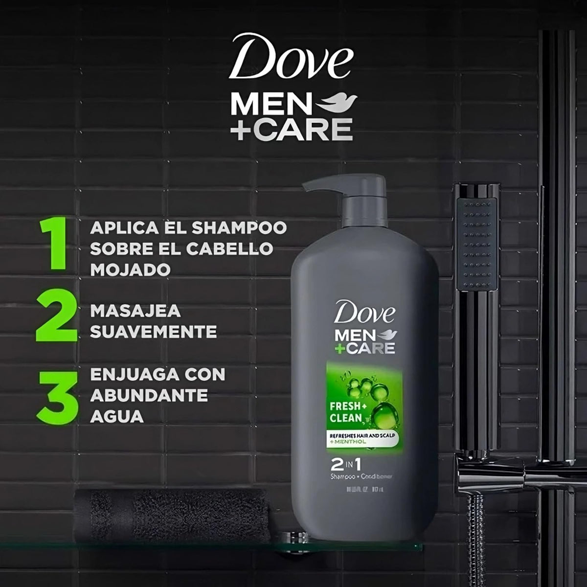 Shampoo 2 en 1 Dove Men Care Fresh Clean 917 ml Efecto Refrescante para Hombre