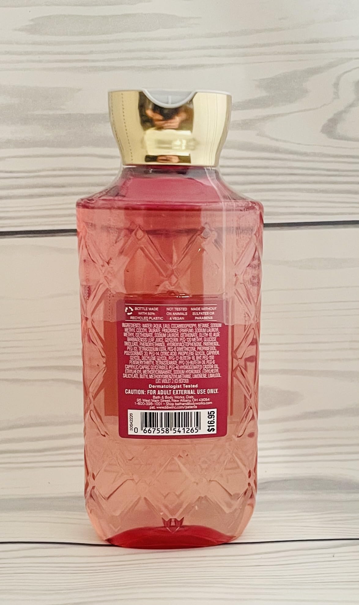 Bath & Body Works Champagne Toast Shower Gel 10 Ounce Full Size Body Wash Decorative Diamond Plate Bottle