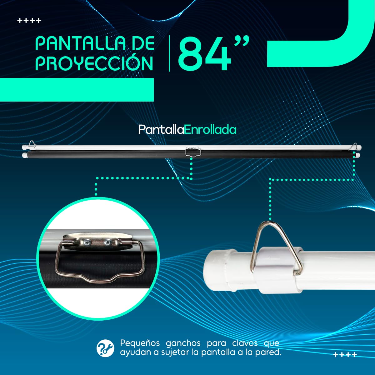 SEAFON Pantalla De Proyección 84 Pulgadas, 4:3 con Trípode