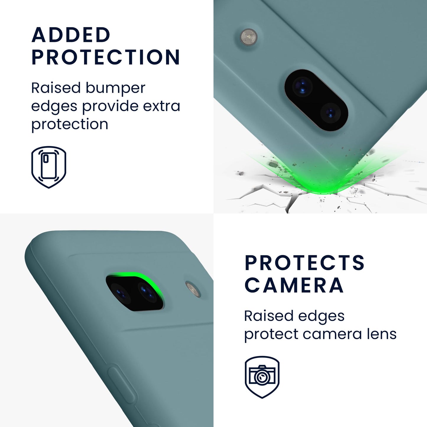 kwmobile Carcasa Compatible con Google Pixel 7a Funda - Case TPU y Silicona antigolpes - Apto Carga inalámbrica - Piedra Antigua